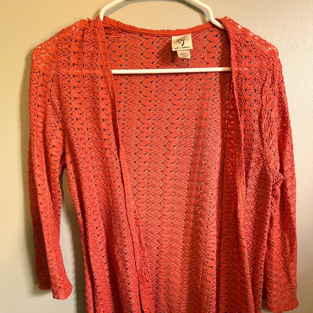 ORANGE KNIT CARDIGAN